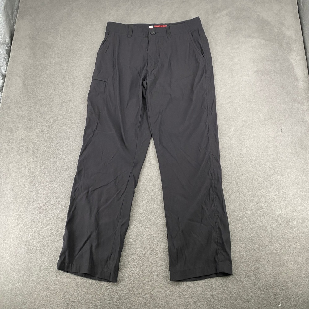 Unionbay Active Mens 30x30 Black Nylon Spandex Stretch Cargo Hiking Pants 7154